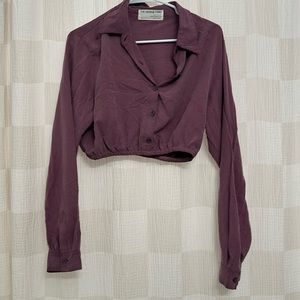 Vintage Twin Cropped Silk Blouse